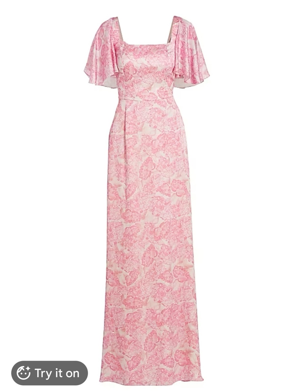 Sachin & Babi Bouquet Aurora Floral flutter sleeve Gown Size 10 $365 NWT